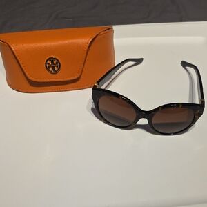 Tory Burch Tortoise Sunglasses with Orange Case